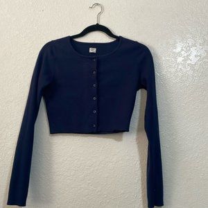 Sunday Best Cropped Cardigan, Navy Blue, Sz. Small EUC